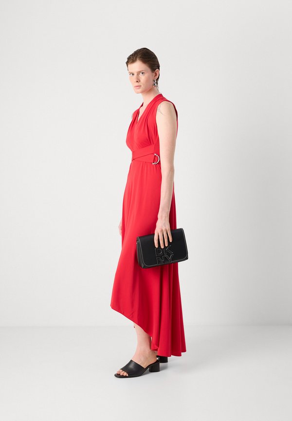 DKNY SLEEVELESS HI LOW HEM BUCKLE TRIM