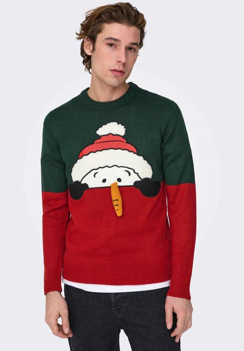 Only & Sons ONSXMAS REG BLOCK CREW UNISEX