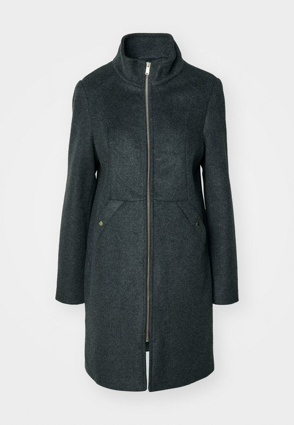 Vero Moda VMCLARASIA - Classic coat - dark grey melange
