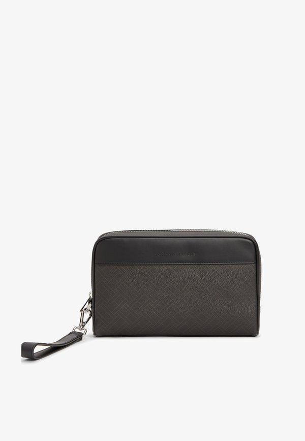 Tommy Hilfiger HILFIGER FLAG MIXED TEXTURE POUCH - Clutch - black