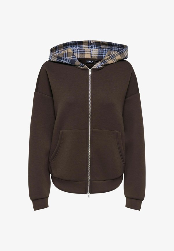 ONLY Zip-up sweatshirt - coffee bean