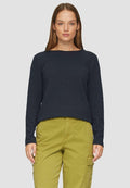 s.Oliver STRUKTURIERTES MIT RUNDHALSAUSSCHNITT - Sweatshirt - navy