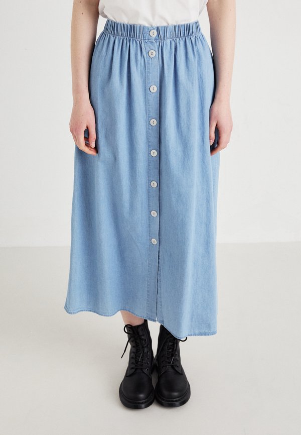 ONLY ONLNOVA Midi - A-line skirt - light blue denim