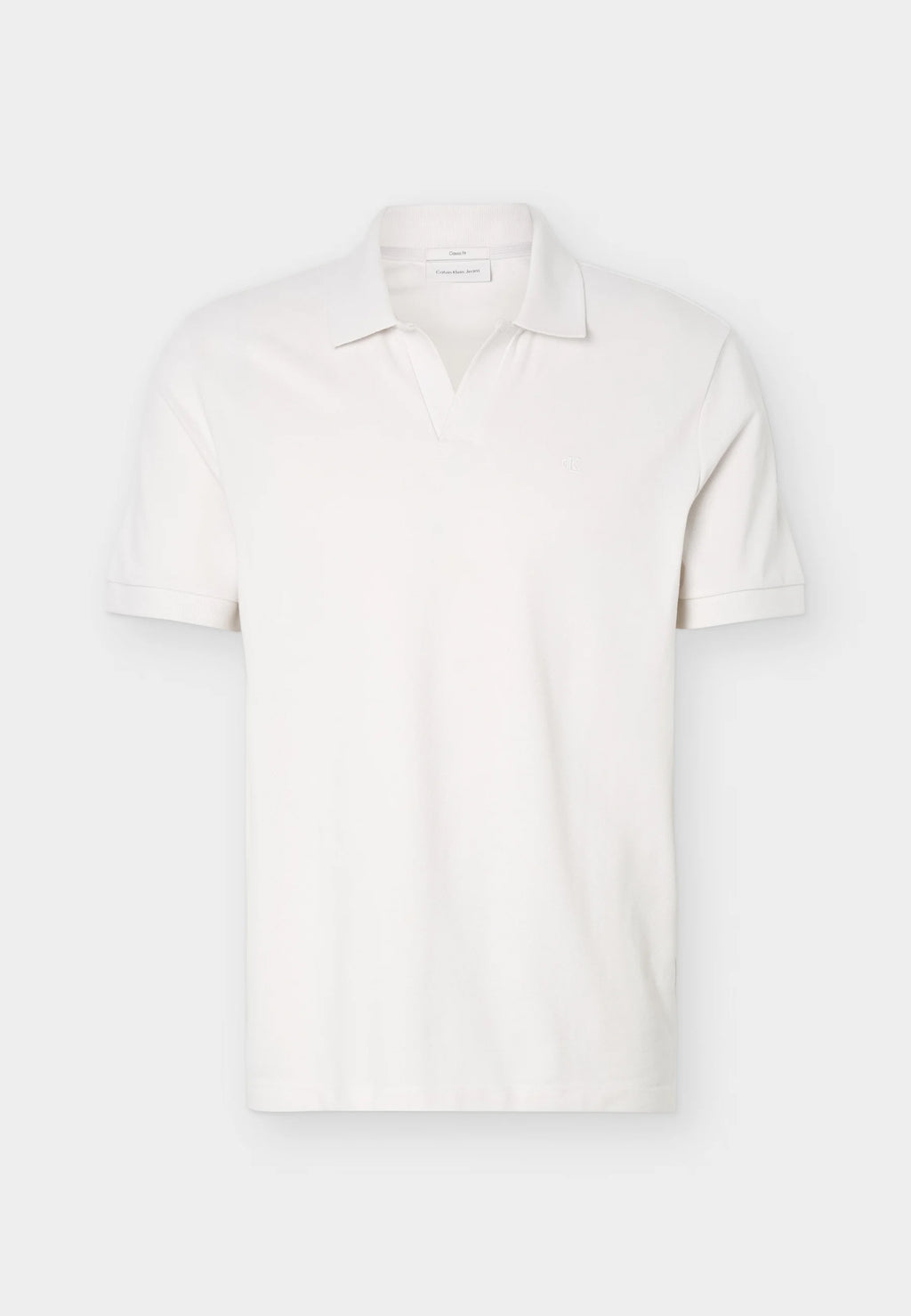 Calvin Klein Jeans OPEN COLLAR CASUAL - Polo shirt - white sand