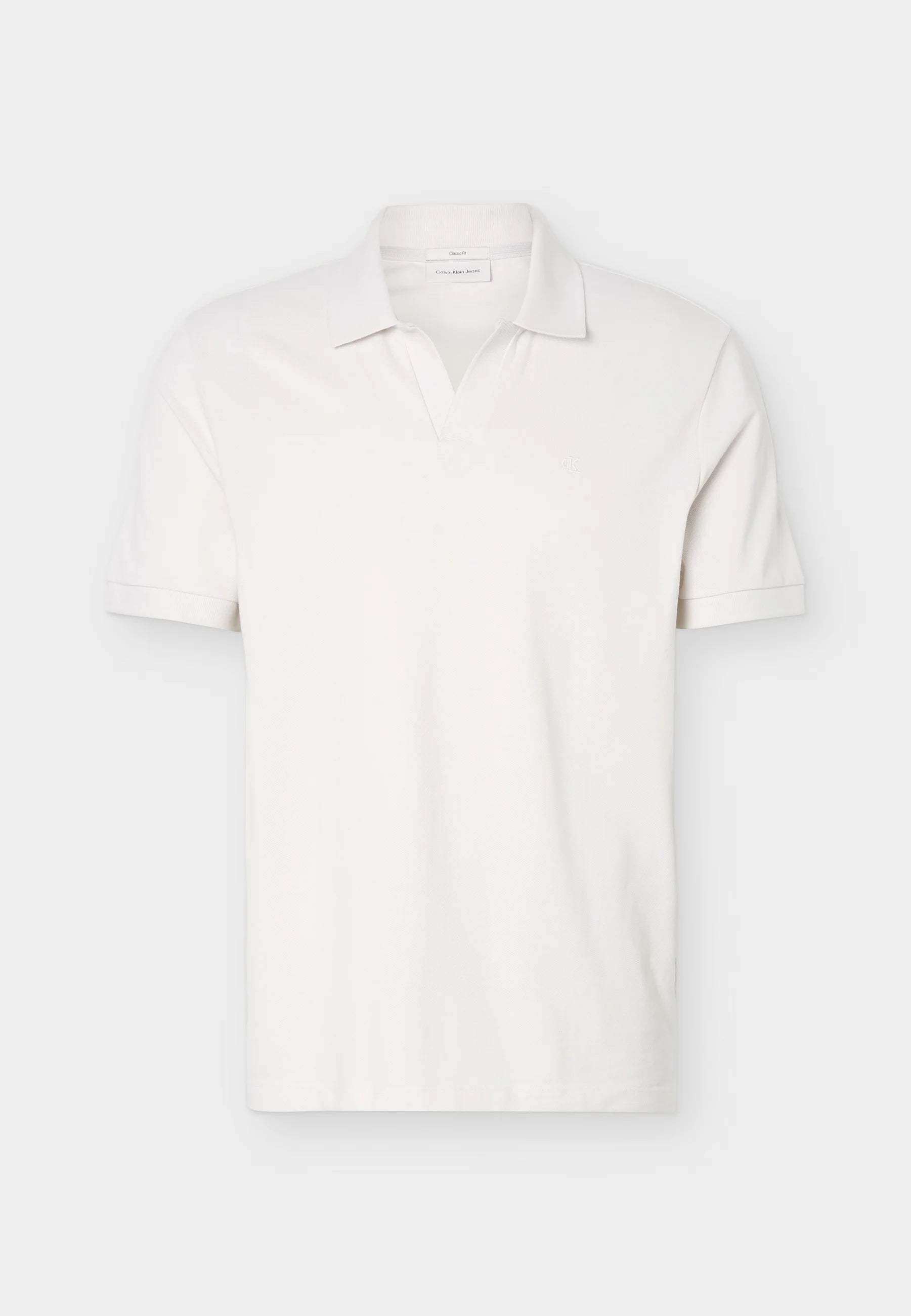 Calvin Klein Jeans OPEN COLLAR CASUAL - Polo shirt - white sand