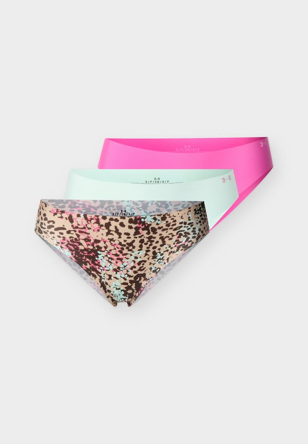 Under Armour PURE NO SHOW 3 PACK - Briefs - beige/rebel pink/refresh mint