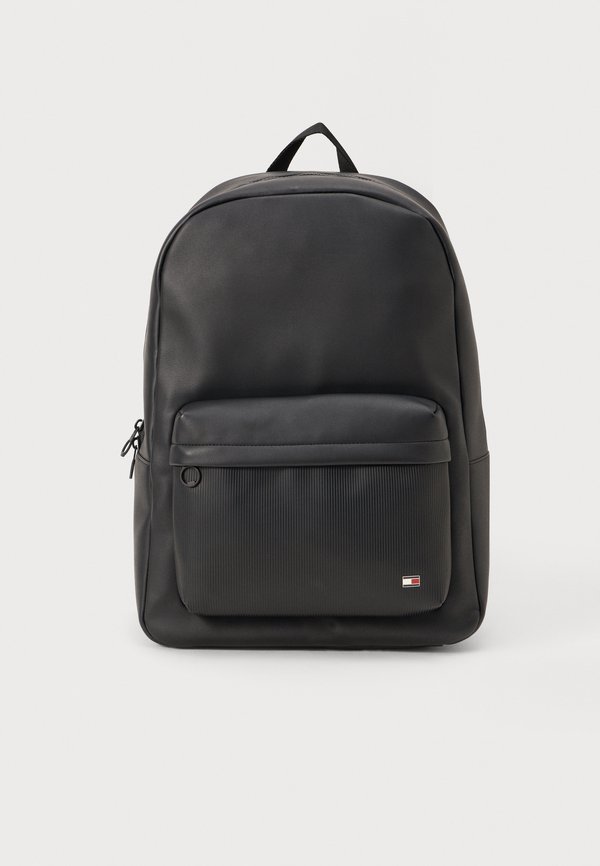 Tommy Hilfiger HILFIGER FLAG RIBBED POCKET DOME BACKPACK - Rucksack - black