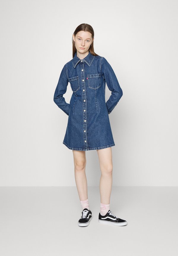 Levi's® SABINE DRESS - Denim dress - mid marble