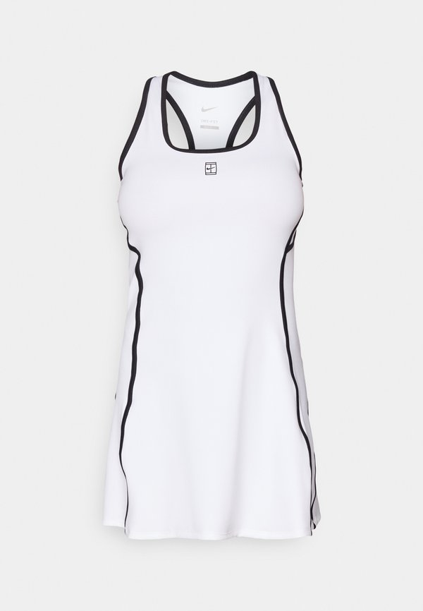 Nike Performance NIKECOURT ADVANTAGE DRESS NOVELTY - Sports dress - white/black