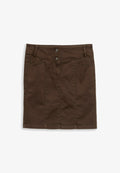 TOM TAILOR SKIRT FIVE POCKETS - Denim skirt - java dark brown