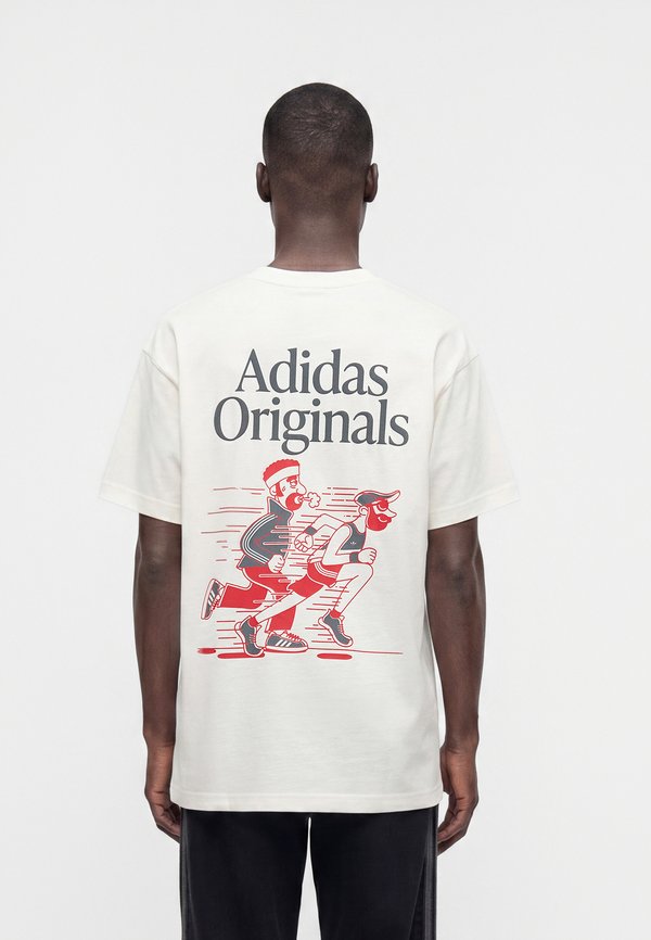 adidas Originals RUNNING CLUB OVERSIZED TEE UNISEX - Print T-shirt - off white