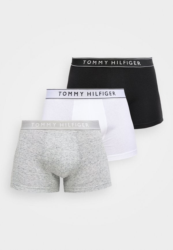 Tommy Hilfiger 3-PACK ESSENTIAL LOGO WAISTBAND TRUNKS - Trunks - heather/black/white
