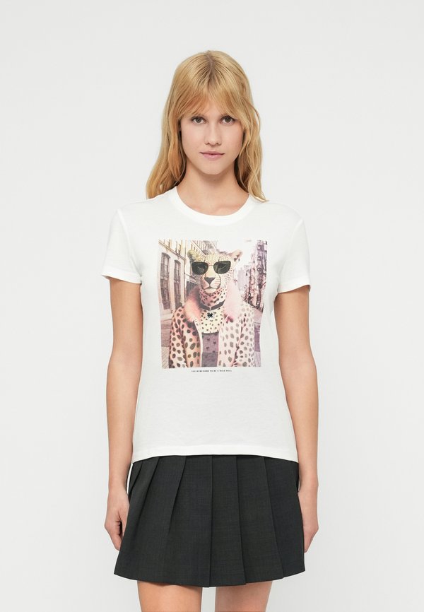ONLY ONLVIBE GLASSES - Print T-shirt - cloud dancer