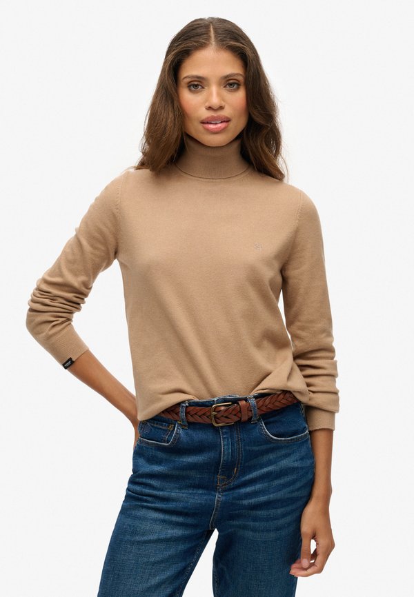 Superdry & Co CLASSIC TURTLE NECK - Jumper - light taupe marl