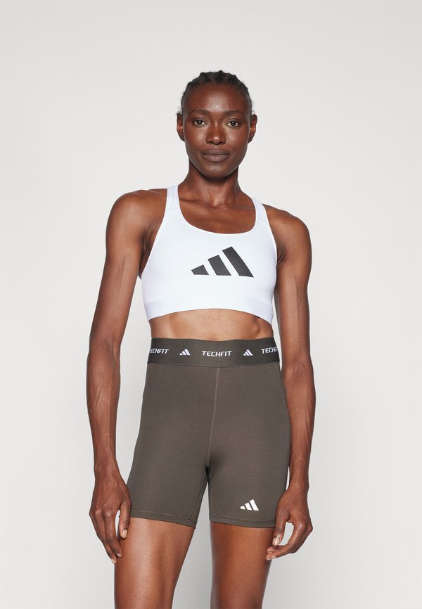 adidas Performance POWERREACT GRAPHIC - Light support sports bra - white