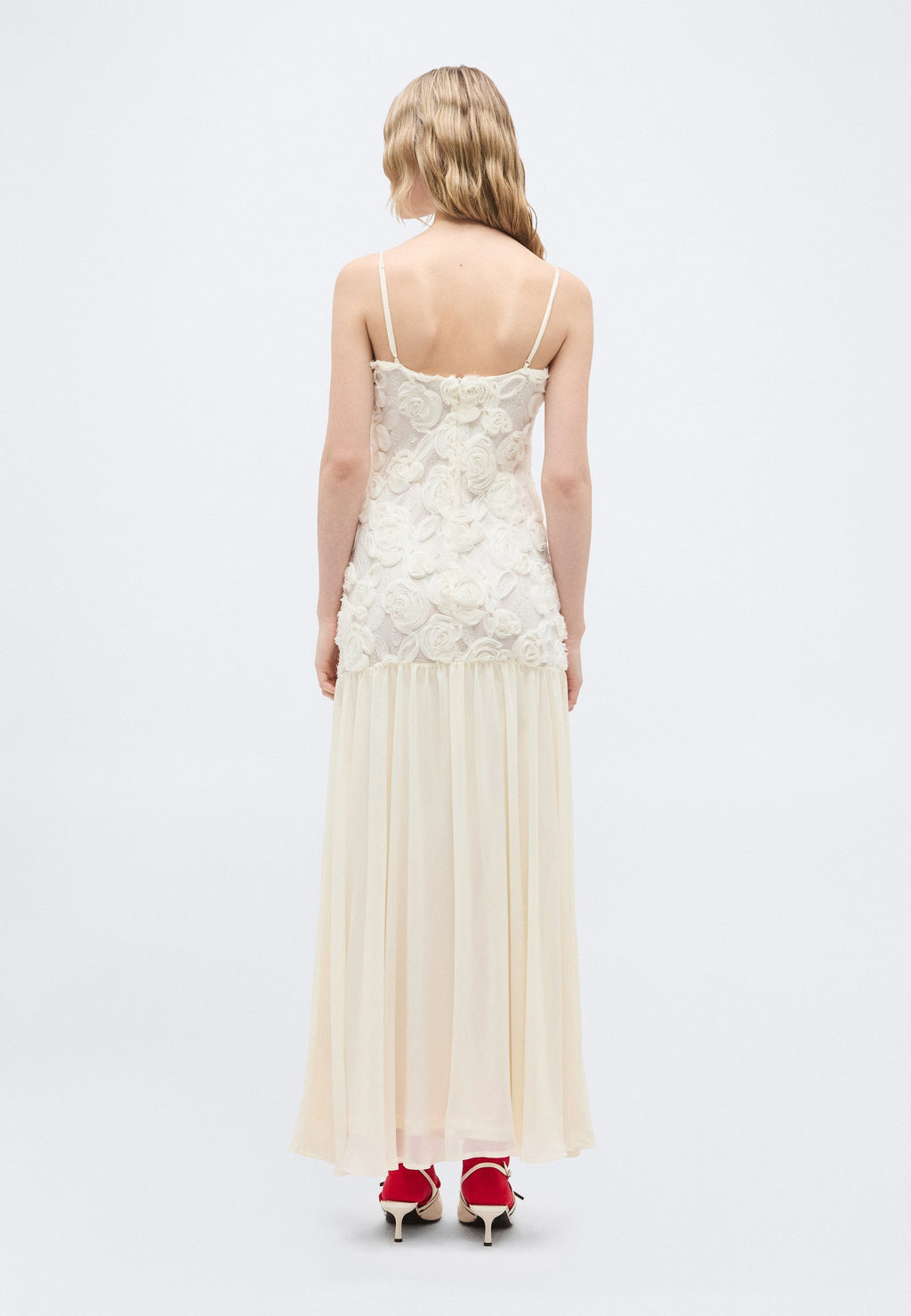 Gina Tricot EMBROIDERY DROPPED WAIST DRESS