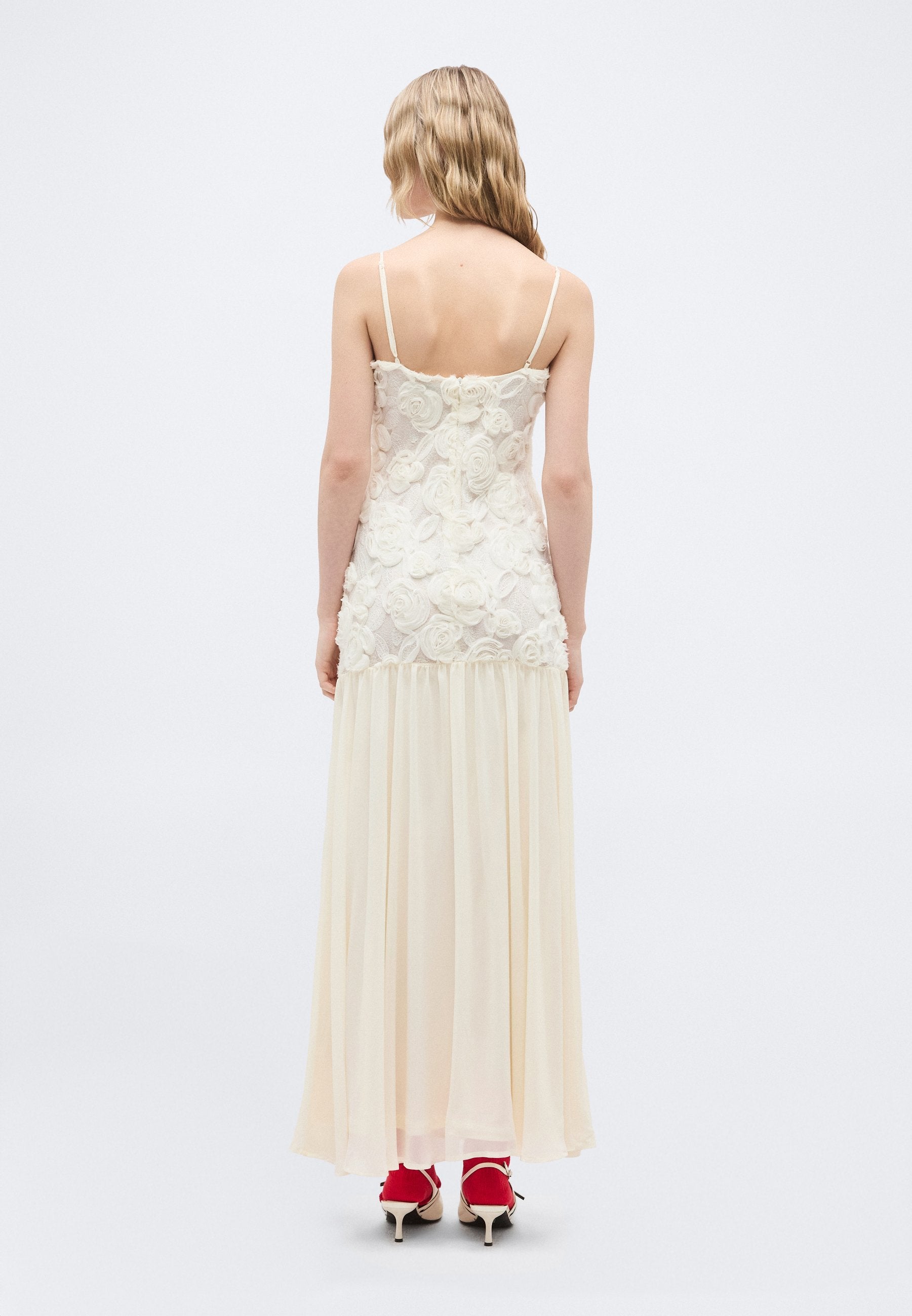 Gina Tricot EMBROIDERY DROPPED WAIST DRESS