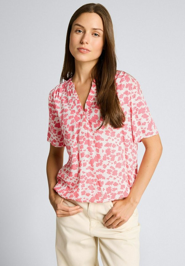 TOM TAILOR TOM TAILOR BLUSEN & SHIRTS BLUSE MIT MUSTER - Blouse - coral pink ginkgo minimal