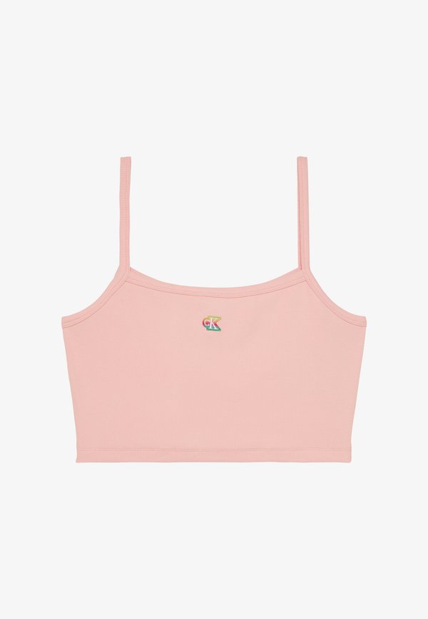 Calvin Klein Jeans CROP STRAP TANK PRIDE - Top - coral cloud