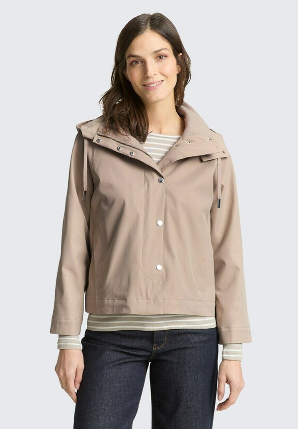 TOM TAILOR ULTRALIGHT AUS WASSERABWEISENDEM 
 - Outdoor jacket - soft taupe grey