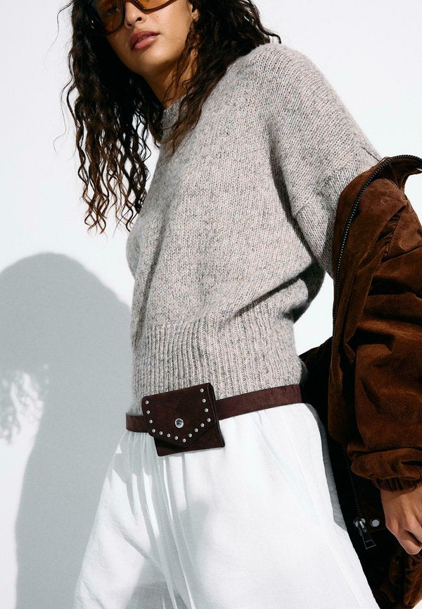 Bershka POCKET - Belt - dark brown