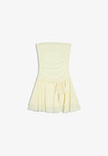 Bershka MINI BANDEAU DRESS WITH PRINTED BELT 01918692 - Day dress - yellow