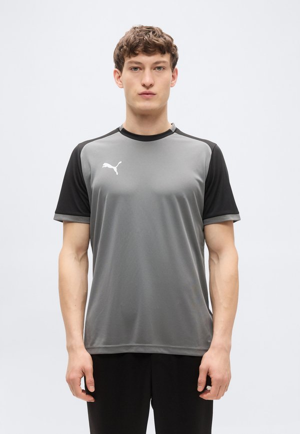 Puma TEAMLIGA MATCHDAY - Sports T-shirt - flat medium grey/white/black