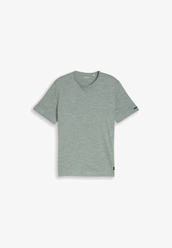 TOM TAILOR N MELANGE-OPTIK - Basic T-shirt - green navy injected
