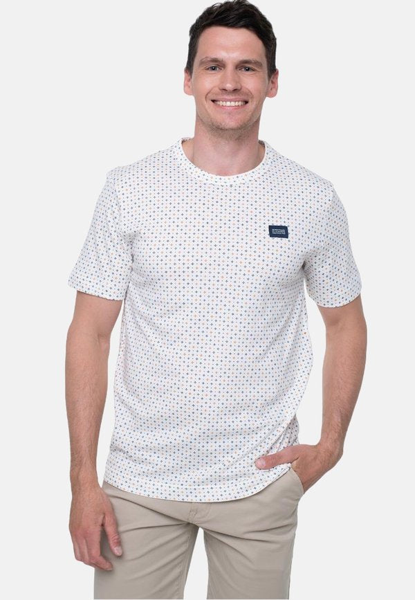 TOM TAILOR KURZARM - Print T-shirt - weiß