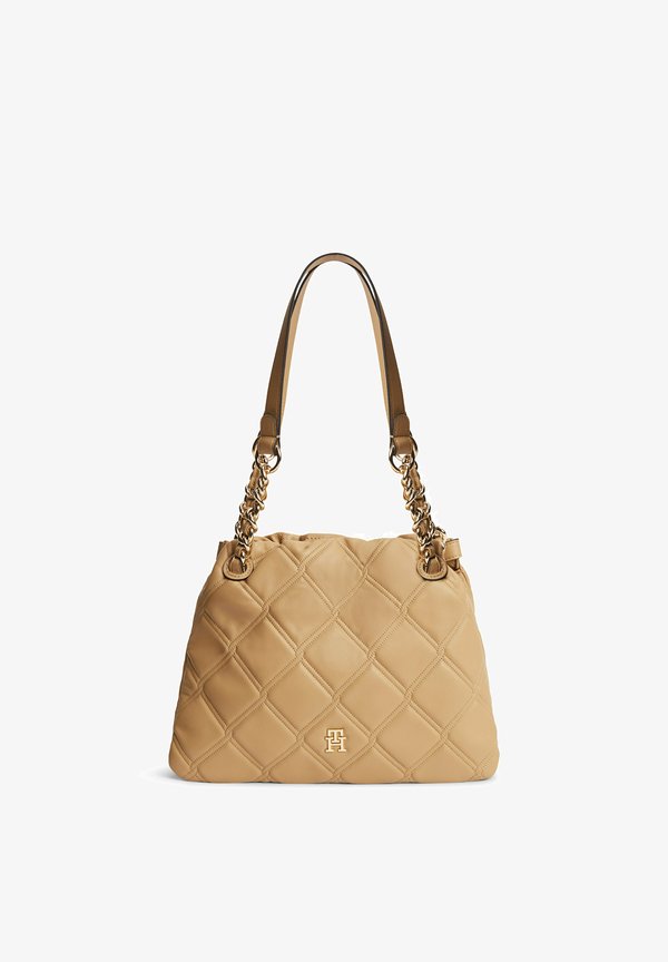 Tommy Hilfiger TOMMY HILFIGER TH MONOGRAM QUILTED TOTE BAG - Handbag - classic khaki