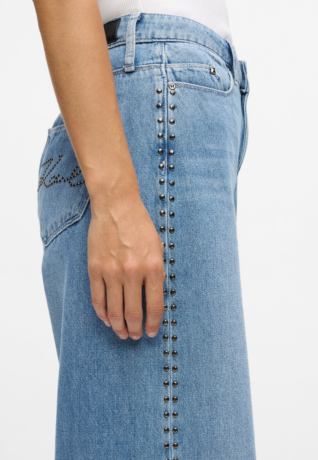 STUDDED SIGNATURE HIGH-RISE WIDE LEG Media 5