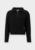 RELAXED CABLE KNIT HALF-ZIP JUMPER Media 1
