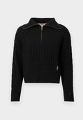 Tommy Hilfiger RELAXED CABLE KNIT HALF-ZIP JUMPER - Jumper - black