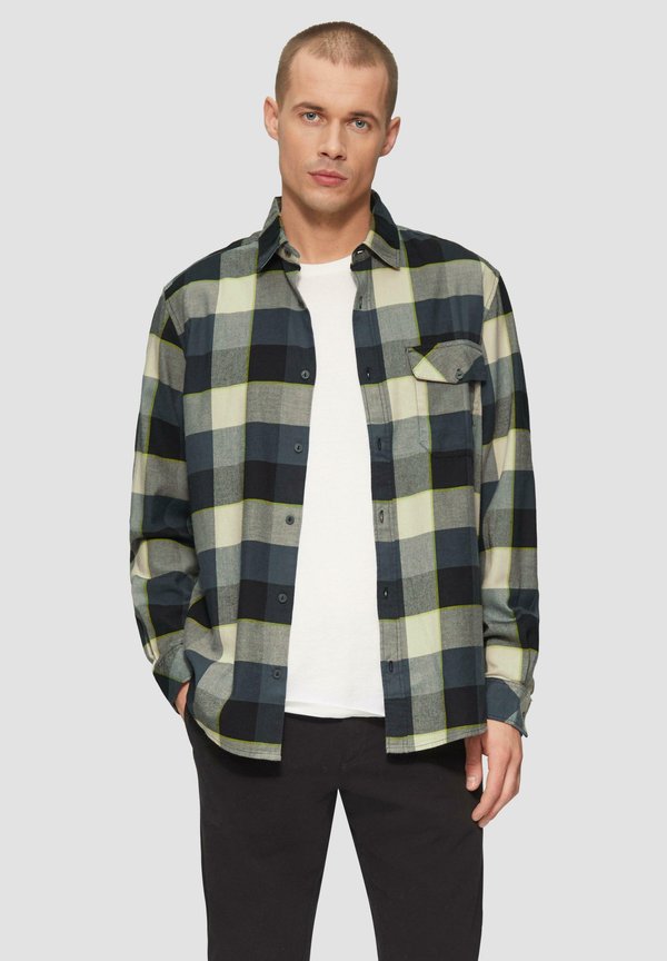 s.Oliver REGULAR FIT KARIERTES - Shirt - schiefergrau