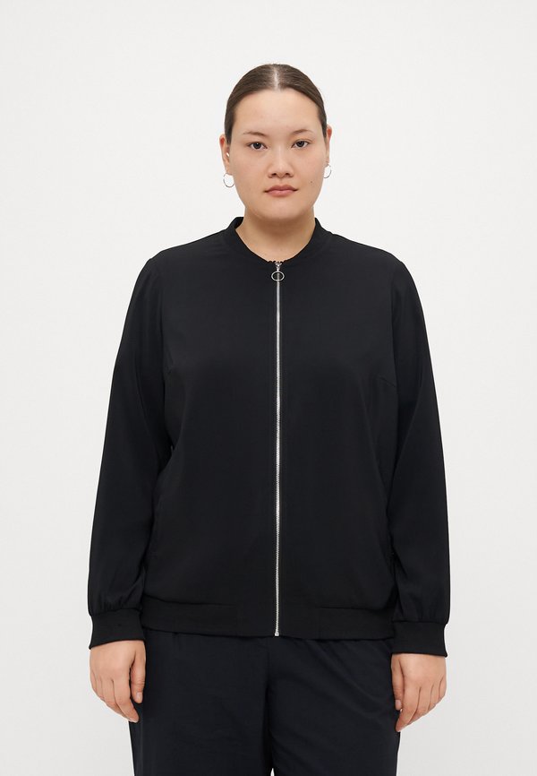 Vero Moda Curve VMCCOCO - Zip-up sweatshirt - black