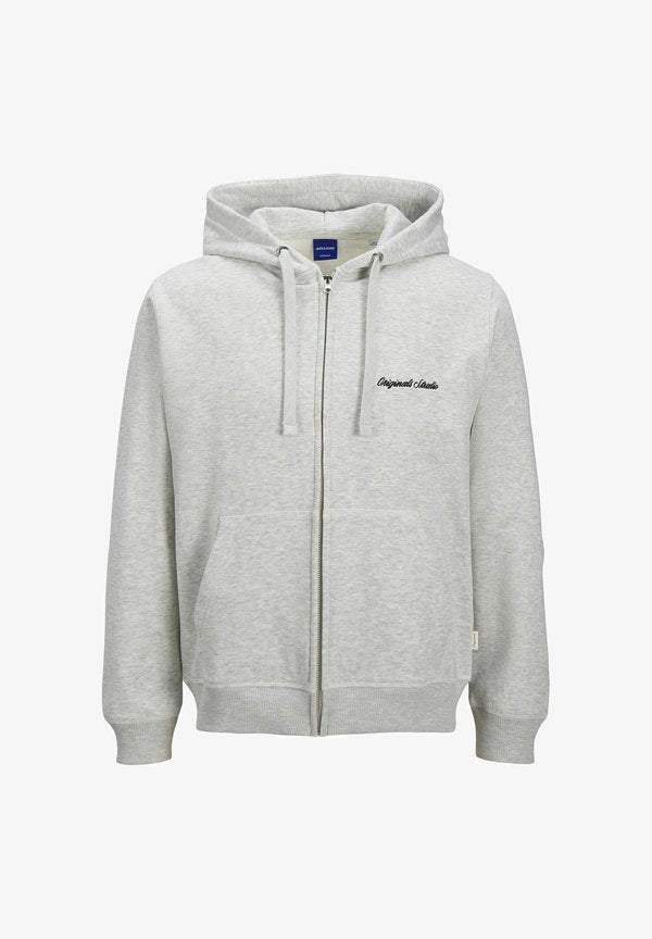 Jack & Jones Zip Plus Size Zip - Zip-up sweatshirt - white melange