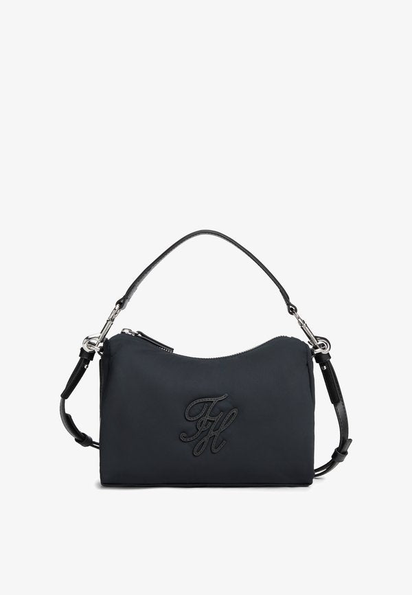 Tommy Hilfiger LOGO TOP HANDLE CROSSBODY BAG - Handbag - black