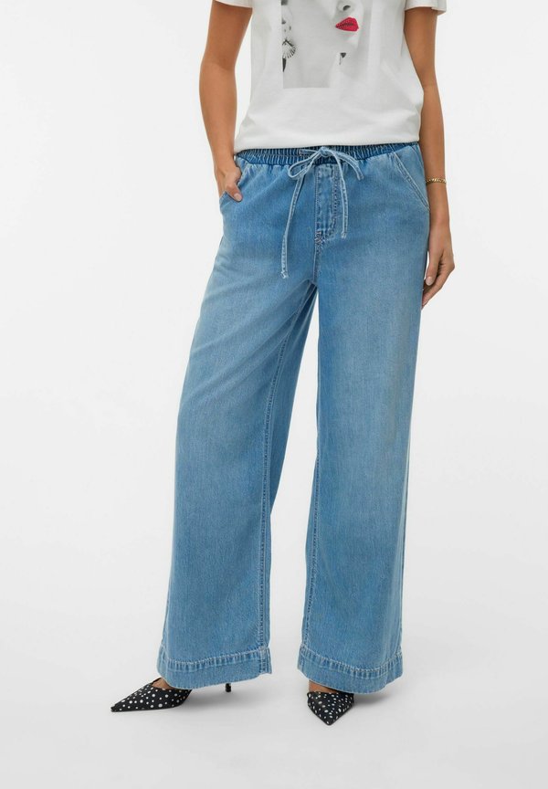 Vero Moda Wide-fit VMALLISON Mid rise Wide Leg Fit - Wide Leg - light blue denim