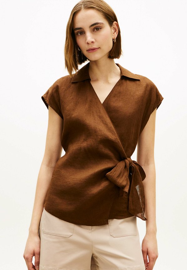 Tommy Hilfiger PURE WRAP KNOT  - Blouse - legacy brown