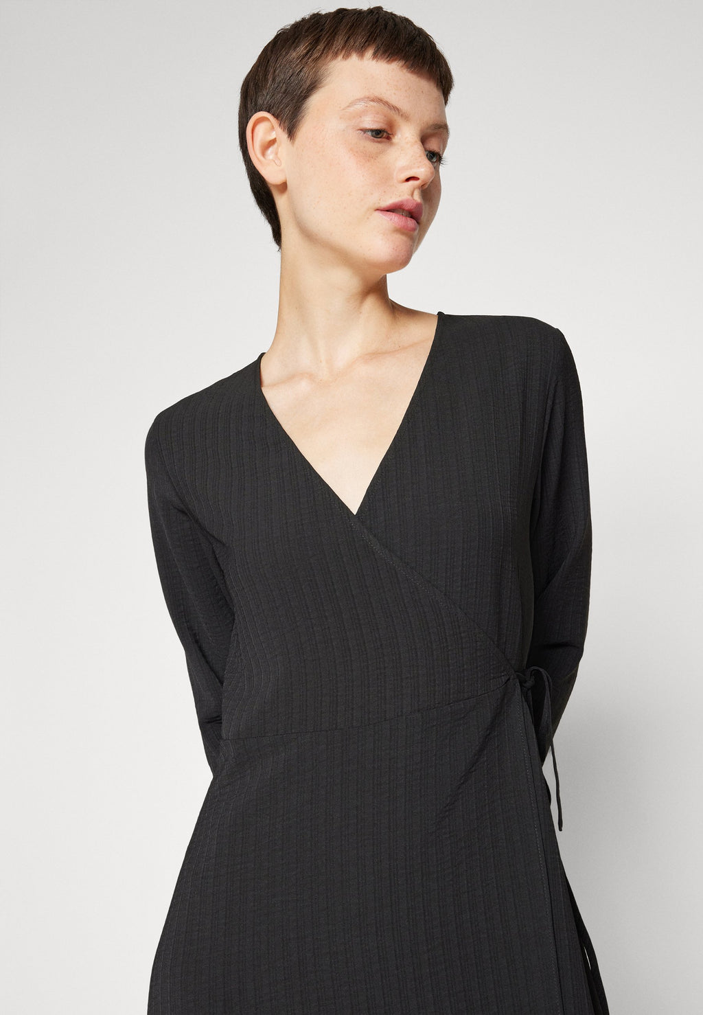 VILA VILOVIE NEW WRAP MIDI DRESS