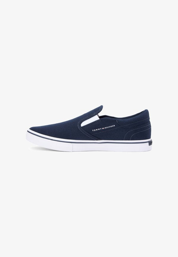 Tommy Hilfiger CANVAS SLIP-ON TRAINERS - Trainers - desert sky