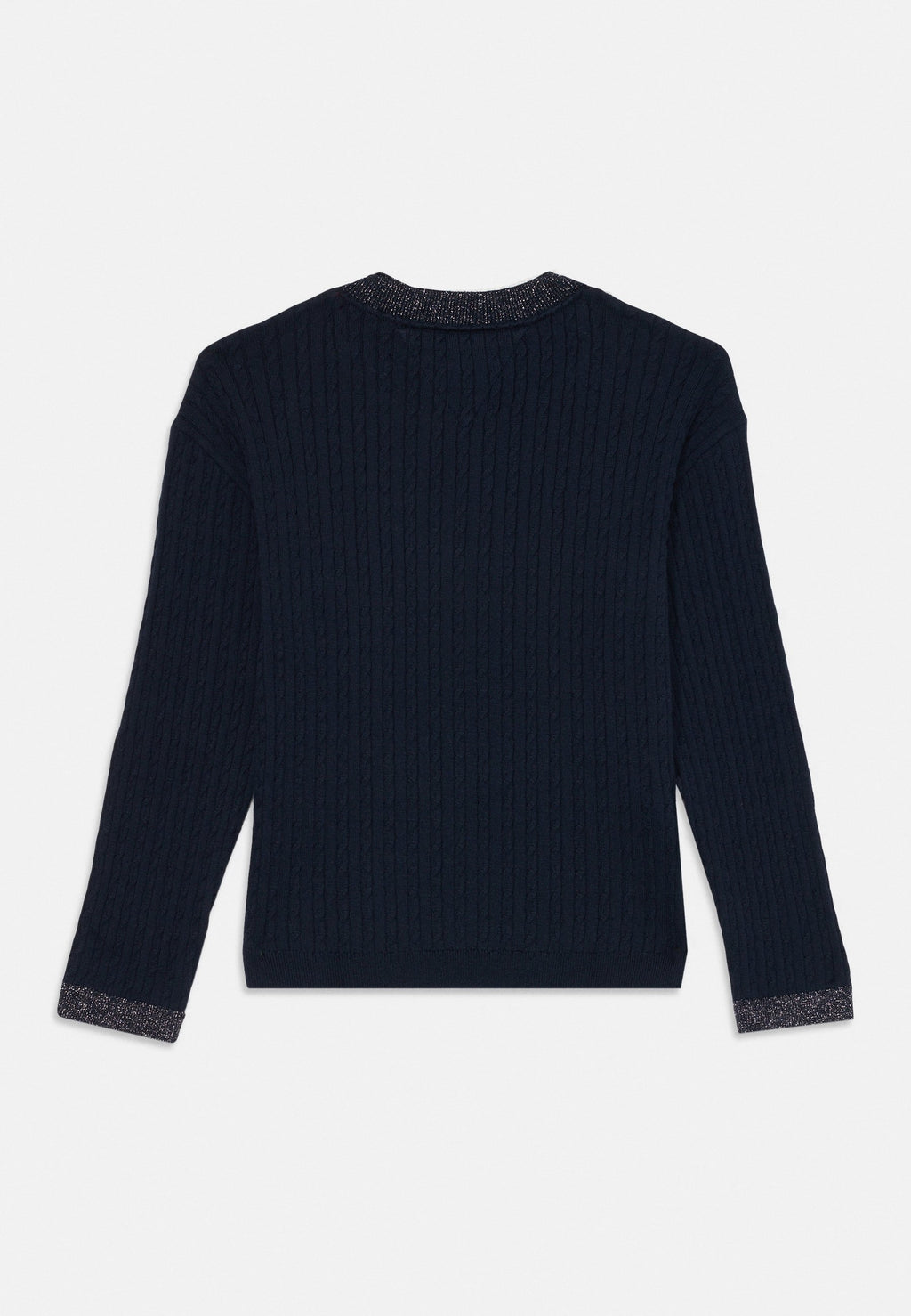 GLITTER MINI CABLE KNIT RELAXED SWEATSHIRT Media 4
