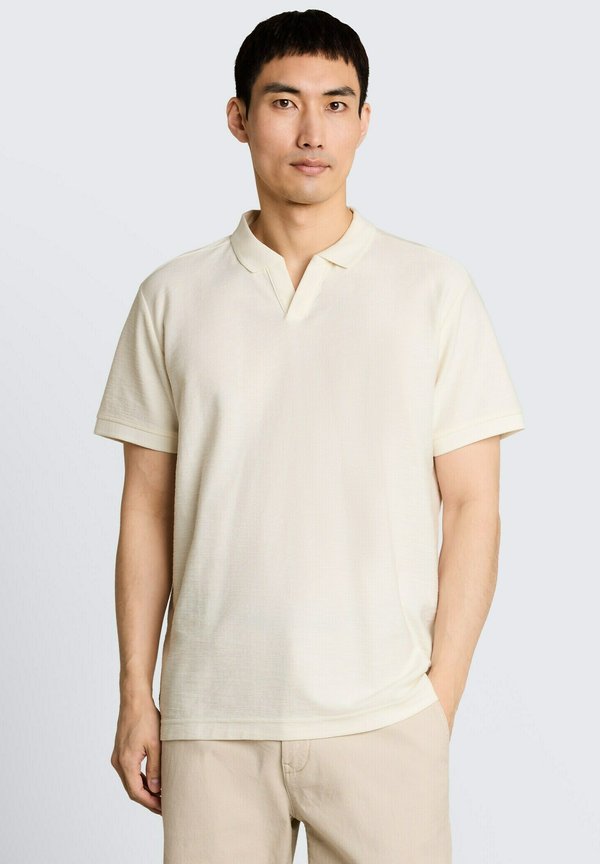 TOM TAILOR TOM TAILOR POLOSHIRTS POLOSHIRT MIT OTTOMAN-STRUKTUR - Polo shirt - gardenia white