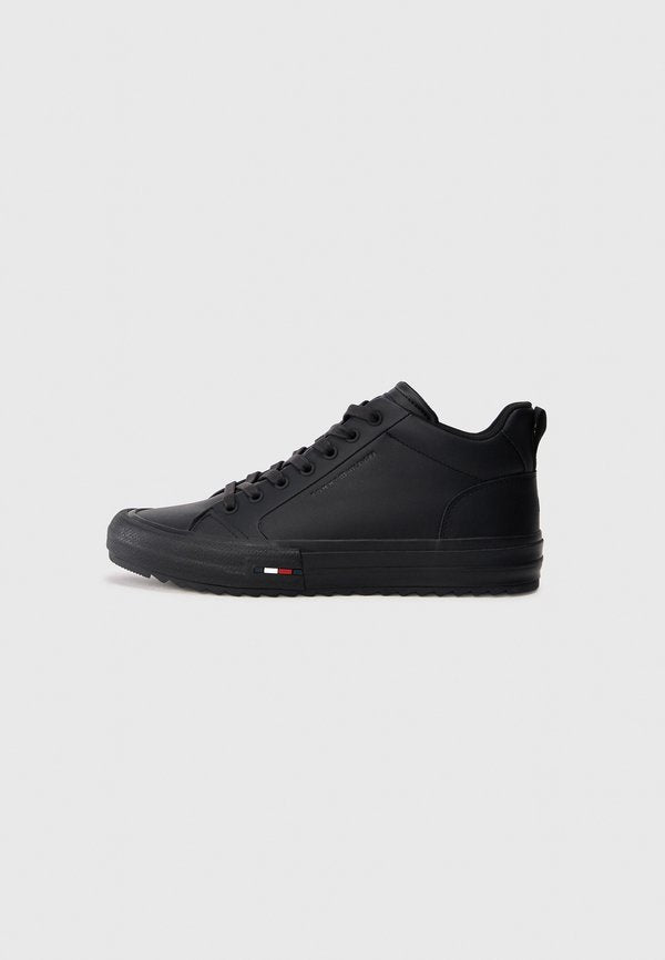 Tommy Hilfiger LEATHER SERRATED MID-TOP TRAINERS