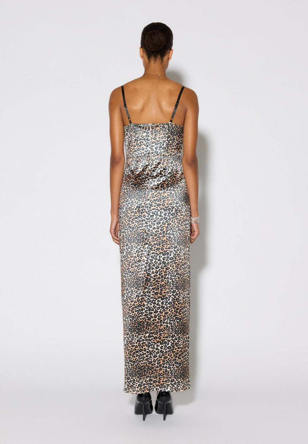 SOMETHINGNEW X LAME COBAIN SNLILLIE LEOPARD SATIN MAXI DRESS