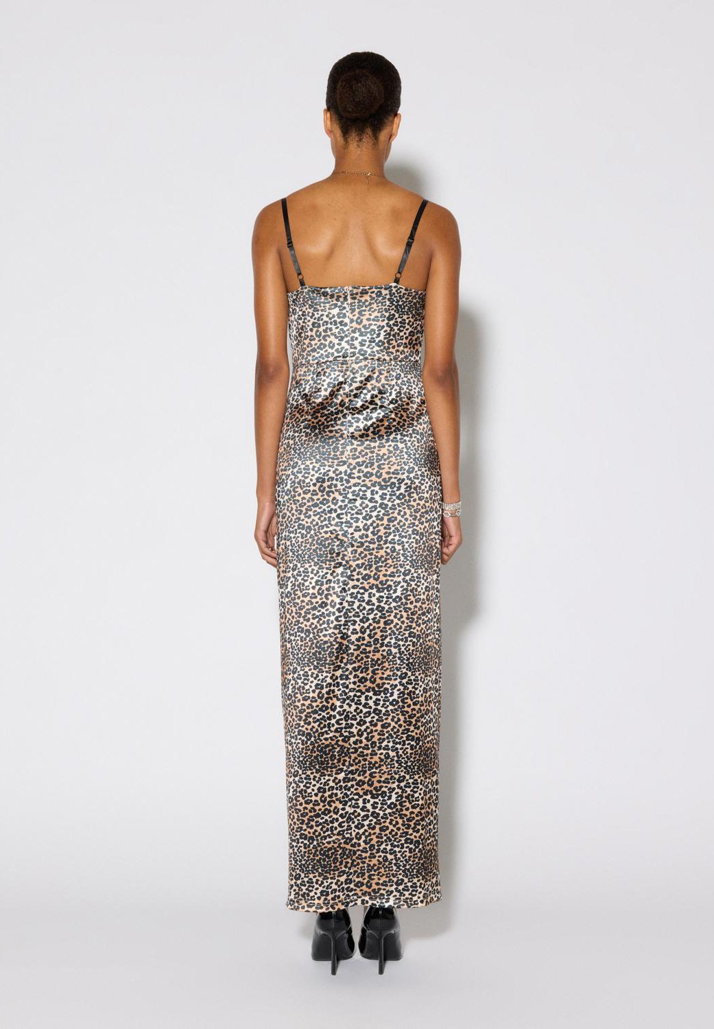SOMETHINGNEW X LAME COBAIN SNLILLIE LEOPARD SATIN MAXI DRESS