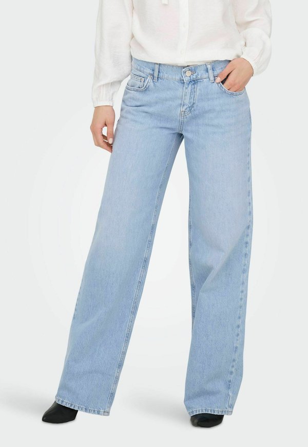 ONLY Wide-fit ONLBRENDA Low waist Straight Fit - Straight leg jeans - light blue bleached denim