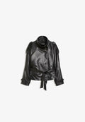 Bershka Faux leather jacket - black