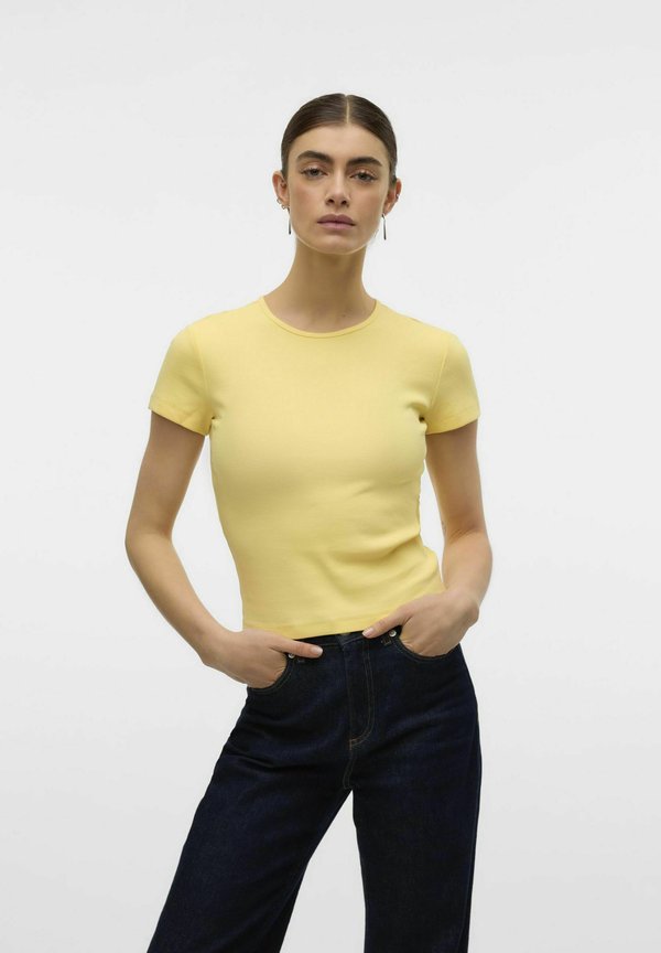 Vero Moda VMCHLOE SHORT - Basic T-shirt - lemon meringue