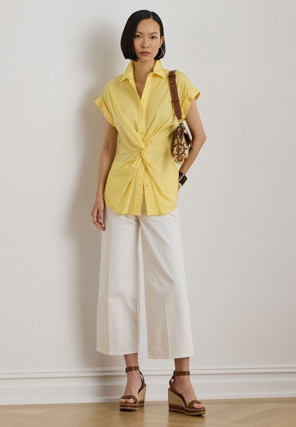 Lauren Ralph Lauren TWIST-FRONT COTTON SHORT-SLEEVE SHIRT